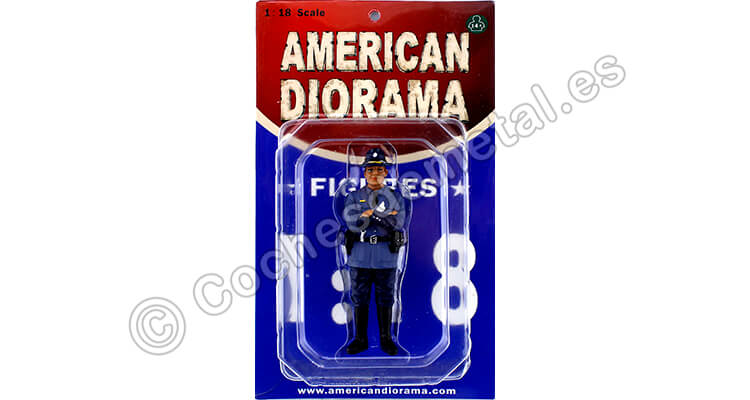 Figura de Resina de la Policia Estatal Americana State Trooper Tim 1:18 American Diorama 16108