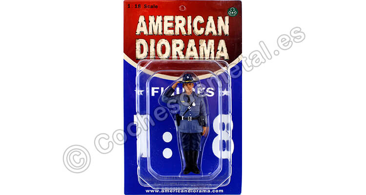 Figura de Resina de la Policia Estatal Americana State Trooper Brian 1:18 American Diorama 16110
