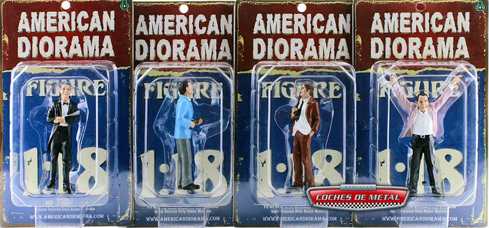Set 4 Figuras de Resina Ladrones 1:18 American Diorama 23883 23884 23885 23886
