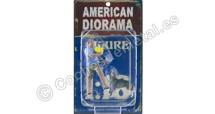 Figura de Resina Chico Jugando con Perro 1:18 American Diorama 23889