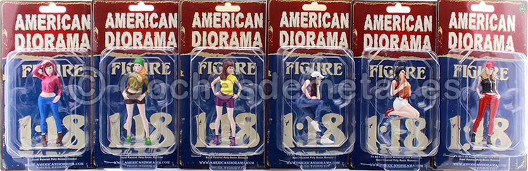 Figuras de Resina Noche de Chicas, Set 6 Figuras 1:18 American Diorama 76301 76302 76303 76304 76305 76306