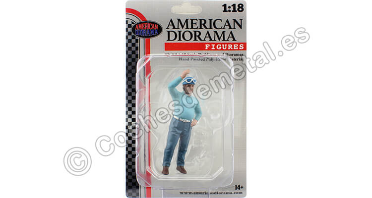 1950 Figura de Resina Alberto Ascari Leyendas de las Carreras Años 50, Figura B 1:18 American Diorama 76348