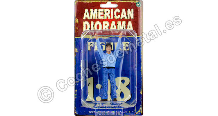 Figura de resina Unidad Móvil Ayudante con Reflector 1:18 American Diorama 77428