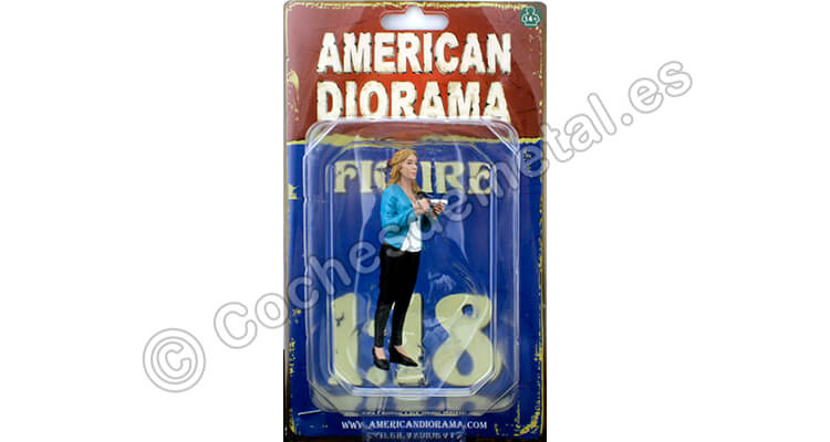 Figura de resina Unidad Móvil Reportera 1:18 American Diorama 77430