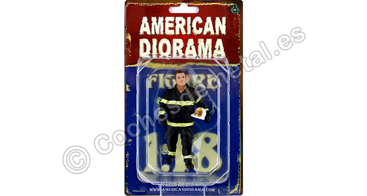 Figura de Resina Bombero Jefe de Bomberos 1:18 American Diorama 77459