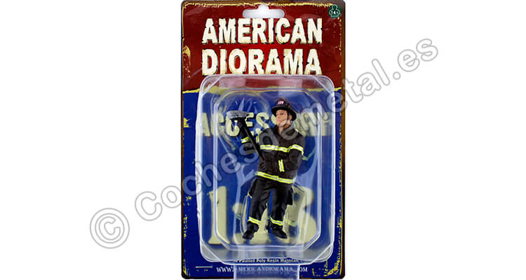Figura de Resina Bombero Sosteniendo Hacha 1:18 American Diorama 77461