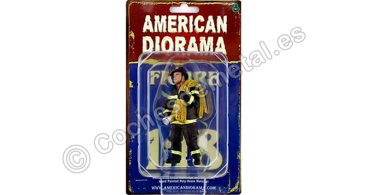Figura de Resina Bombero Trabajo Finalizado 1:18 American Diorama 77462