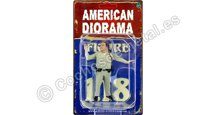 Figura de Resina Policía de Tráfico Dirigiendo el Tráfico 1:18 American Diorama 77465