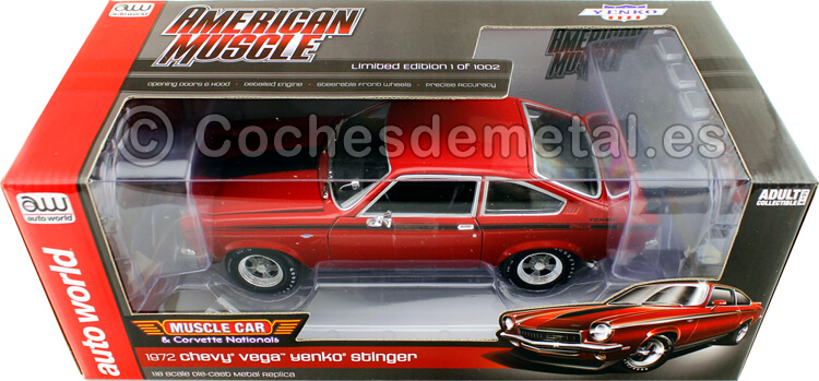 1972 Chevrolet Vega Yenko Stinger Rojo 1:18 Auto World AMM1156