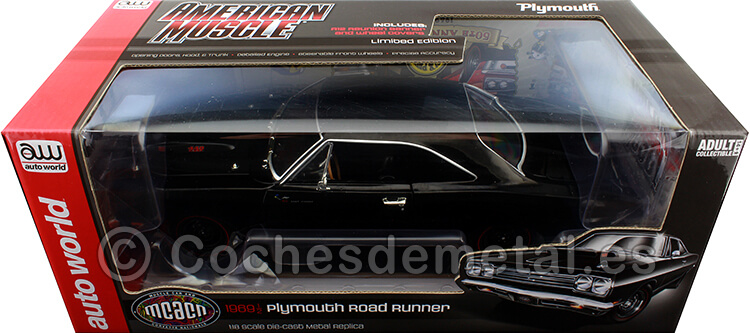 1969 Plymouth Road Runner Negro 1:18 Auto World AMM1232