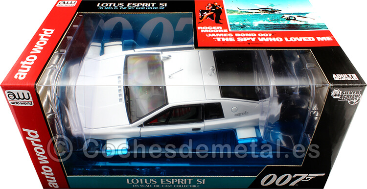 1971 Lotus Spirit Series 1 La Espia Que Me Amó, 007 James Bond Blanco Lotus 1:18 Auto World AWSS132