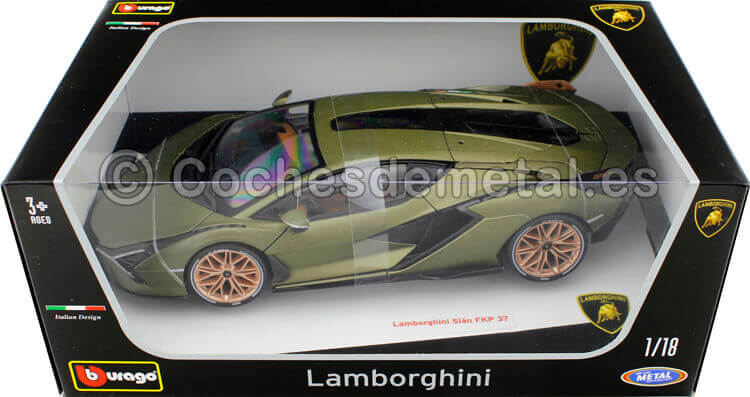 2020 Lamborghini Sian FKP 37 Verde Oliva 1:18 Bburago 11046