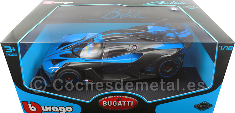 2020 Bugatti Bolide W16.4 Azul/Carbón 1:18 Bburago 11047