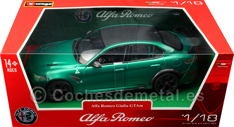 2020 Alfa Romeo Giulia GTAm Verde Montreal Metalizado 1:18 Bburago 11049