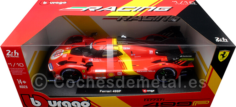 2023 Ferrari 499P 3.0L Turbo V6 Nº51 Guidi/Calado/Giovinazzi Ganador 24h LeMans 1:18 Bburago 16301-51