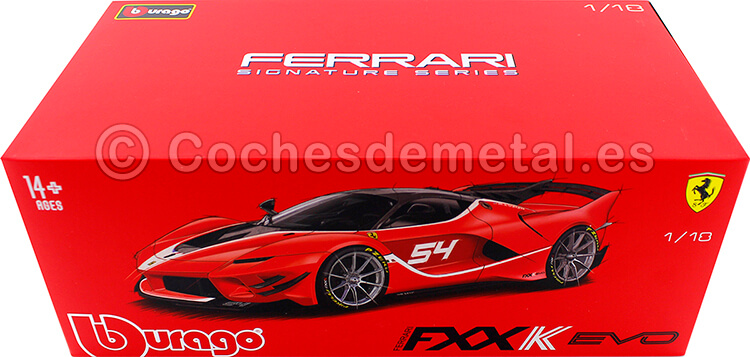 2017 Ferrari FXX-K EVO 54 M. Luzich Rojo/Negro 1:18 Bburago Signature Series 16908