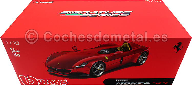 2019 Ferrari Monza SP1 Barchetta Monoposto Rojo Cereza 1:18 Bburago Signature Series 16909
