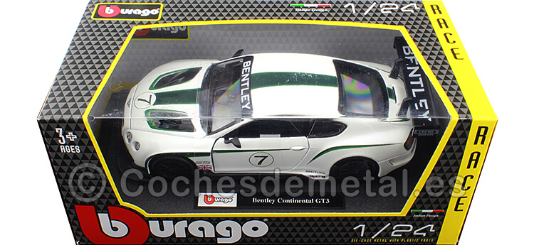 2013 Bentley Continental GT3 Nº7 Blanco 1:24 Bburago 18-28008