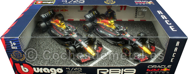 2023 Red Bull Racing RB19 Ganador Campeonato Constructores Set Max Verstappen + Sergio Perez 1:43 Bburago 18-38059