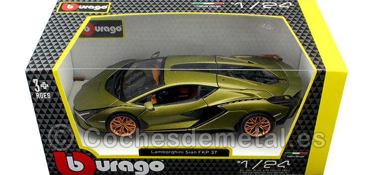 2019 Lamborghini Sian FKP 37 Verde Oliva 1:24 Bburago 18-21099