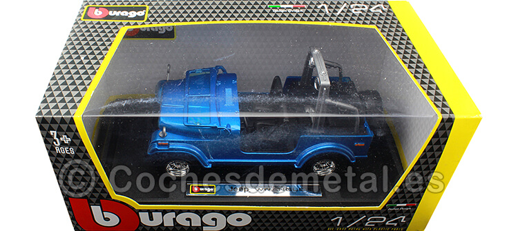 2000 Jeep Wrangler Sahara Azul Metalizado 1:24 Bburago 22033