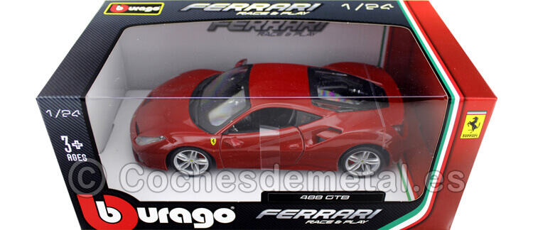 2015 Ferrari 488 GTB Rosso Mugello 1:24 Bburago 18-26013