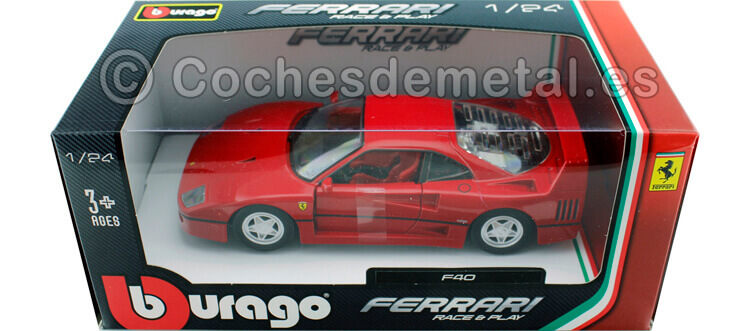 1990 Ferrari F40 Rojo 1:24 Bburago 18-26016