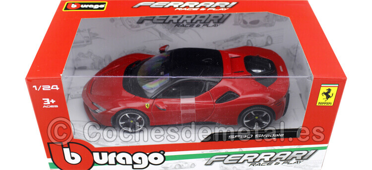 2019 Ferrari SF90 Stradale Rojo/Negro 1:24 Bburago 18-26028