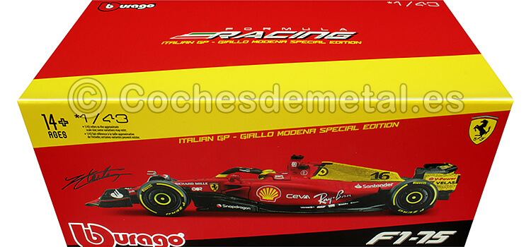 2022 Scudería Ferrari F1-75 Nº16 Charles Leclerc GP F1 Monza 1:43 Bburago Signature Series 36831L