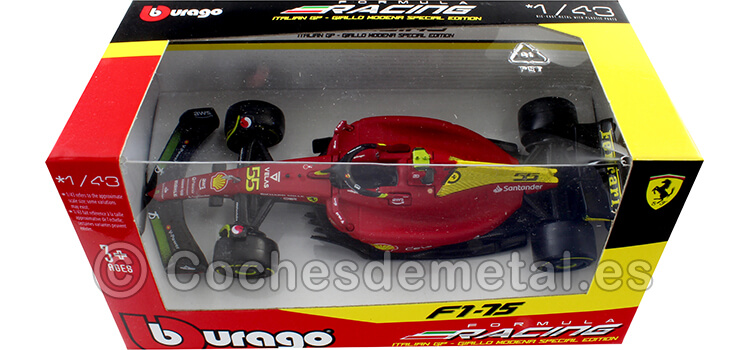 2022 Scudería Ferrari F1-75 Nº55 Carlos Sainz GP F1 Monza 1:43 Bburago 36832S