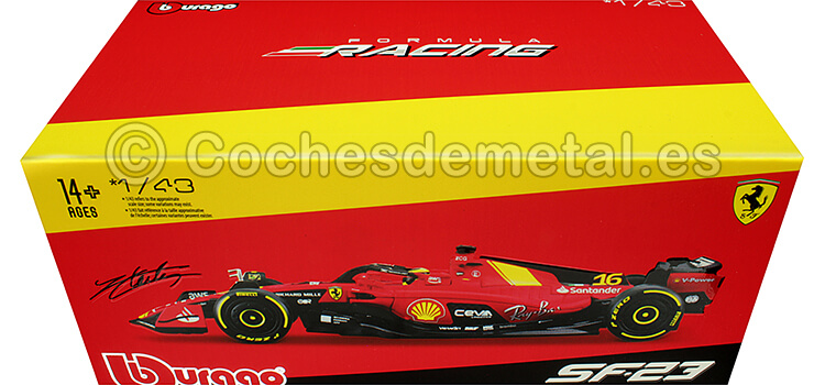 2023 Scudería Ferrari F1 SF-23 Nº16 Charles Leclerc GP F1 Monza 1:43 Bburago Signature Series 36835L