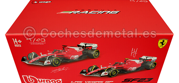 2023 Scudería Ferrari F1 SF-23 Nº16 Charles Leclerc GP F1 Las Vegas 1:43 Bburago Signature Series 36835L