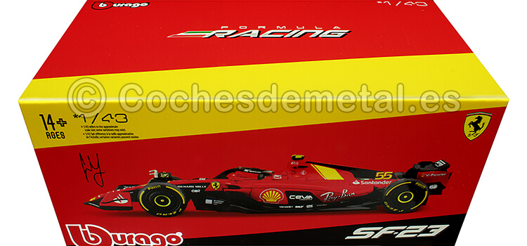 2023 Scudería Ferrari F1 SF-23 Nº55 Carlos Sainz GP F1 Monza 1:43 Bburago Signature Series 36835S