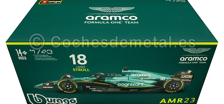 2023 Aston Martin AMR23 Nº18 Lance Stroll Aramco Cognizant F1 Team 1:43 Bburago Signature Series 38091S