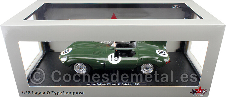 1955 Jaguar D-Type Longnose Nº19 Hawthorn/Walters Ganador 12h Sebring 1:18 CMR193