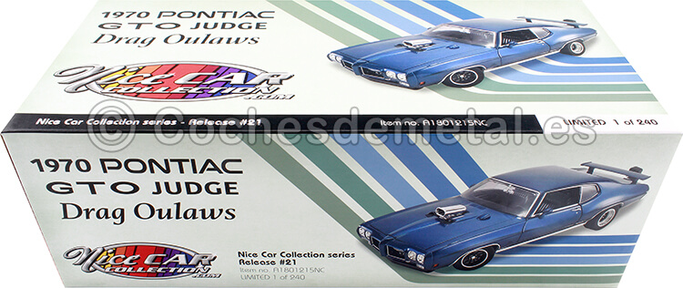 1970 Pontiac GTO Judge Drag Outlaws Azul 1:18 ACME GMP 1801215NC