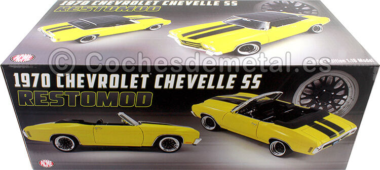 1970 Chevrolet Chevelle SS Convertible Restomod Amarillo/Negro 1:18 ACME GMP A1805519