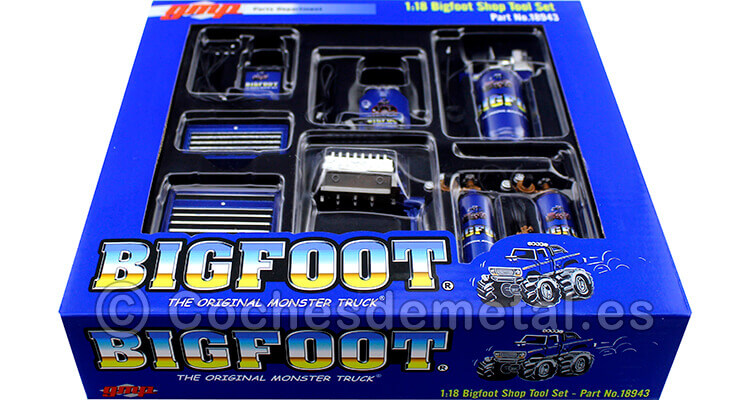 Set de Accesorios para Garage BigFoot Azul 1:18 ACME GMP 18943