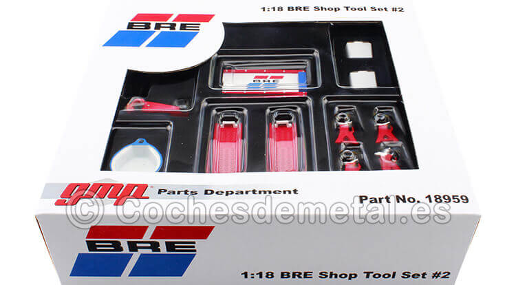 Set de Accesorios para Garage Brock Racing Enterprises (BRE) Rojo/Azul/Blanco 1:18 ACME GMP 18959