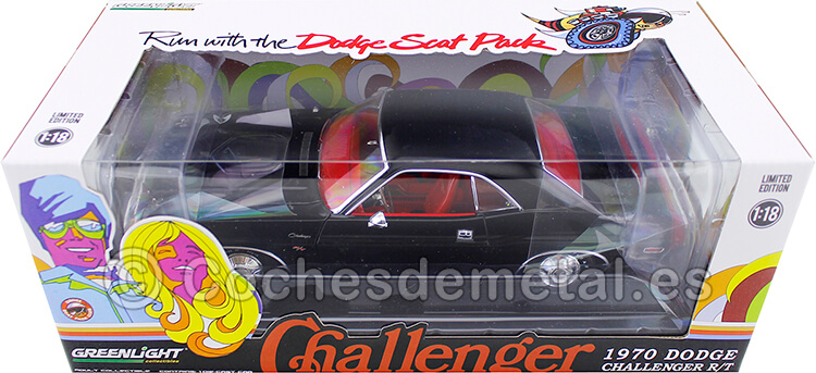 1970 Dodge Challenger R/T 440 6-Pack Black 1:18 Greenlight 13585