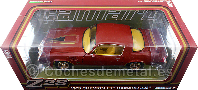 1978 Chevrolet Camaro Z28 Carmín Metalizado 1:18 Greenlight 13604