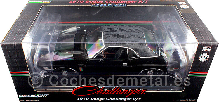 1970 Dodge Challenger R-T 426 Hemi The Black Ghost Negro 1:18 Greenlight 13614