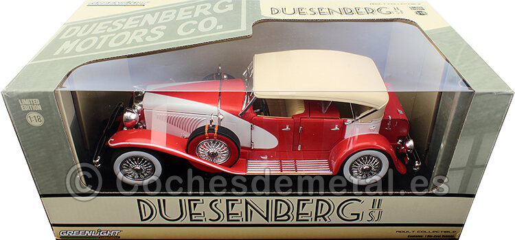 1934 Duesenberg Phaeton II SJ Rojo/Blanco 1:18 Greenlight  13627