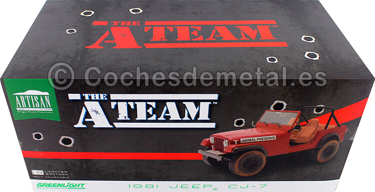 1983 Jeep CJ-7 A-Team Equipo-A Rojo Sucio 1:18 Greenlight 19091