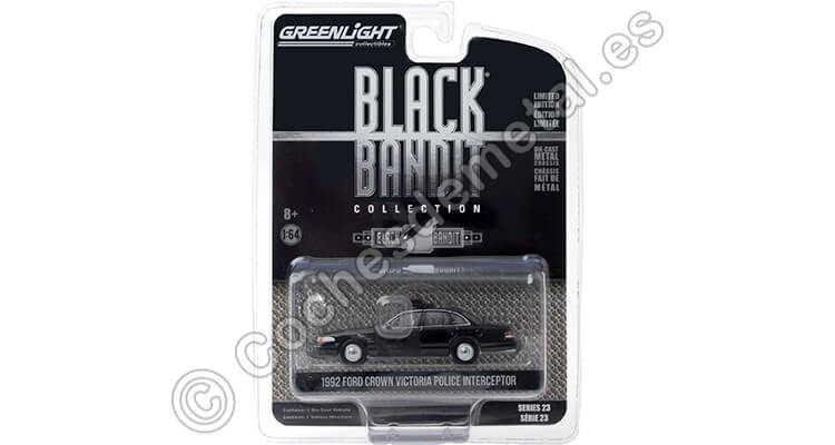 1992 Ford Crown Victoria Police Interceptor Black Bandit Series 23 1:64 Greenlight 28030E