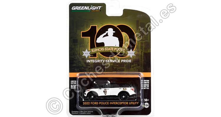 2022 Ford Police Interceptor Utility Illinois State Police Anniversary Collection Series 14 1:64 Greenlight 28100F