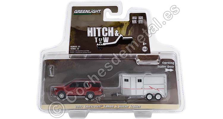 2021 Chevrolet Tahoe + Remolque para Caballos Hitch & Tow Series 23 1:64 Greenlight 32230C
