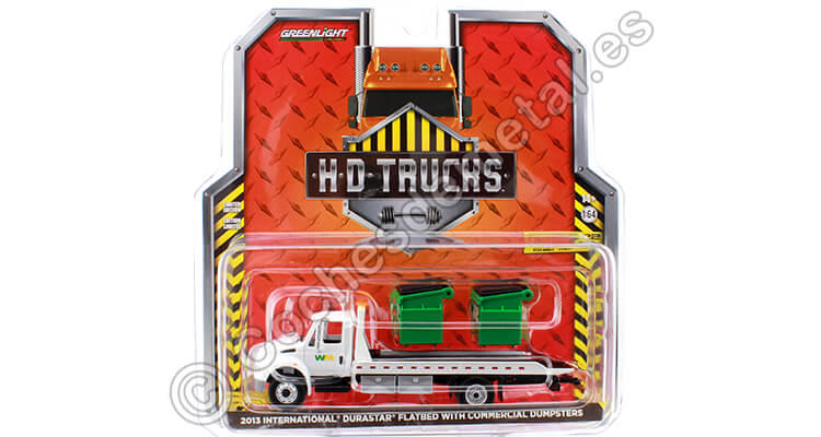 2013 Camión International Durastar con Rampa y Contenedores H.D. Trucks Series 22 1:64 Greenlight 33220B