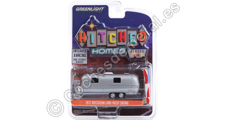 1972 Caravana Airstream Double-Axle con Toldo Hitched Homes Series 9 1:64 Greenlight 34090C