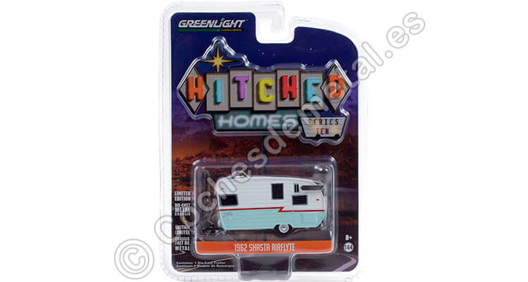 1962 Caravana Shasta Airflyte Hitched Homes Series 10 1:64 Greenlight 34100E